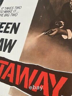 The Getaway Original LINEN BACKED UK Quad 30x40 Film Poster 1972 McQueen