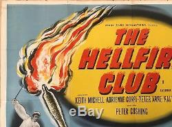 The Hellfire Club Original British Movie Quad UK Film 1961 Peter Cushing Rare