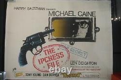 The Ipcress File uk quad film poster 1960s, Michael Caine, Len Deighton, not 007