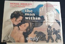 The Man Within 1947 Original British Quad Film Poster Michael Redgrave Rare