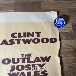 The Outlaw Josey Wales Cowboy Original UK Quad Movie Film Cinema Poster 1976
