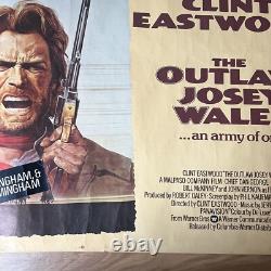 The Outlaw Josey Wales Cowboy Original UK Quad Movie Film Cinema Poster 1976