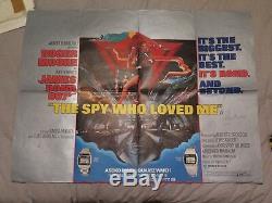 The Spy Who Loved Me James Bond 007 UK Quad Film Poster 1977 Roger Moore SIGNED