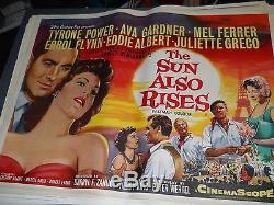 The Sun Also Rises Orig. British Quad Movie Poster Tyrone Powers Ava Gardner