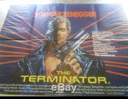 The Terminator Original Film Poster British Uk Quad Schwarzenegger Rare