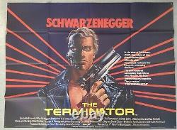The Terminator Original UK British Quad Film Poster 30x40. Schwarzenegger, Biehn