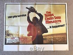 The Texas Chainsaw Massacre 1974 Original Quad Film Poster X (Local) Very Rare
