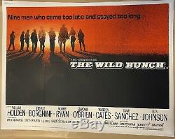The Wild Bunch Original UK Film Poster 1973 RR LINEN BACKED Quad withcert