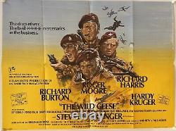 The Wild Geese Original UK British Quad Film Poster (1978) Roger Moore & Burton