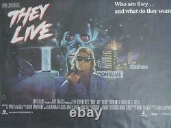 They live ROLLED uk quad cinema film poster john carpenter