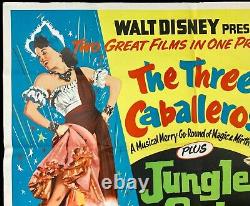 Three Caballeros / Jungle Cat Original Quad Movie Poster Walt Disney Rerelease