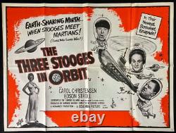 Three Stooges in Orbit ORIGINAL Quad Movie Film Cinema Poster Moe Howard 1962