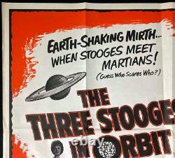 Three Stooges in Orbit ORIGINAL Quad Movie Film Cinema Poster Moe Howard 1962