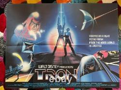Tron 1982 Original Uk Quad Movie Poster Disney Classic Jeff Bridges David Warner