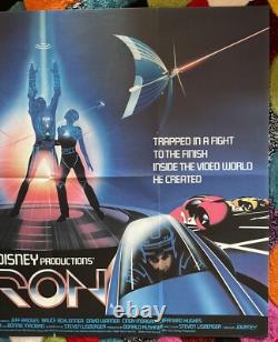 Tron 1982 Original Uk Quad Movie Poster Disney Classic Jeff Bridges David Warner
