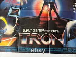 Tron ORIGINAL Quad Movie Film Cinema Poster Jeff Bridges Disney 1982 VGC