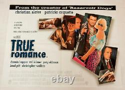True Romance Original 1993 UK Quad Film Poster cinema folded Slater Arquette