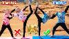 Twin Vs Twin Extreme Yoga Challenge In The Desert