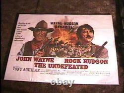 Undefeated Br Quad Poster'69 John Wayne Rock Hudson