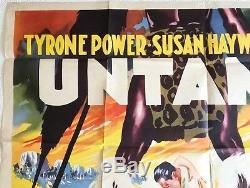 Untamed Original UK Quad Film Poster 1955 Tyrone Power, Susan Hayward, Rare