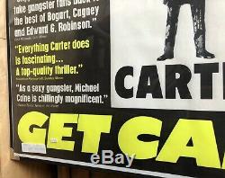 VF 1971 GET CARTER Michael Caine Original Rolled Quad Movie PRESS POSTER Rare