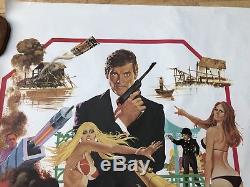 VG Rolled 007 MAN WITH THE GOLDEN GUN James Bond Cinema Quad Movie Poster Moore