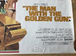 VG Rolled 007 MAN WITH THE GOLDEN GUN James Bond Cinema Quad Movie Poster Moore
