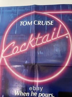 VINTAGE Tom Cruise COCKTAIL 1988 Original Movie Poster UK Quad 30x40