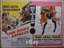 VON RYAN'S EXPRESS / OUR MAN FLINT (1966) original UK quad film/movie poster