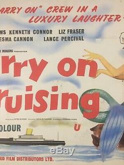 Very Rare Original Carry On Cruising Film Quad Poster