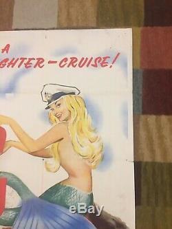 Very Rare Original Carry On Cruising Film Quad Poster