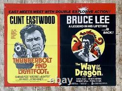 Vintage 1974 Thunderbolt and Lightfoot/The Way Of The Dragon Film Poster