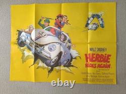 Vintage ORIGINAL Quad Poster Herbie Rides Again (1974) Very Rare 30x40 inch