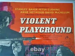 Violent Playground 1958 Movie Film Poster 65 Yrs Old Peter Cushing Uk Quad Rare
