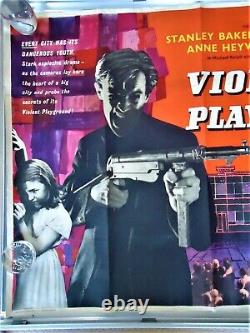 Violent Playground 1958 Movie Film Poster 65 Yrs Old Peter Cushing Uk Quad Rare