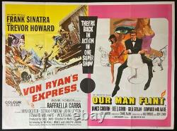 Von Ryans Express / Our Man Flint ORIGINAL Quad Movie Poster Frank Sinatra 1960s