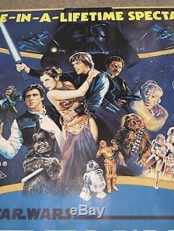 Vtg Star Wars EMPIRE STRIKES BACK Return Of The Jedi BRITISH QUAD MOVIE POSTER