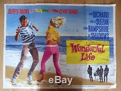 WONDERFUL LIFE (1964) original UK quad film/movie poster, Cliff Richard, music