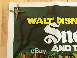 Walt Disney's Snow White & The Seven Dwarfs British Movie Quad Poster RR 1970's
