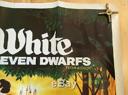 Walt Disney's Snow White & The Seven Dwarfs British Movie Quad Poster RR 1970's