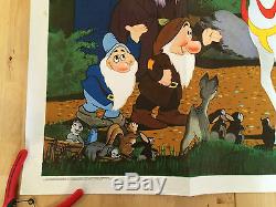 Walt Disney's Snow White & The Seven Dwarfs British Movie Quad Poster RR 1970's
