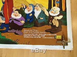 Walt Disney's Snow White & The Seven Dwarfs British Movie Quad Poster RR 1970's