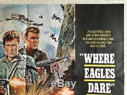 Where Eagles Dare Original British Movie Quad Poster 1968 Burton Eastwood