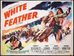 White Feather ORIGINAL Quad Movie Cinema Poster Robert Wagner Hinchliff Art 1955