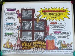 Willy Wonka & The Chocolate Factory, Vintage Original Movie UK Quad 30 40