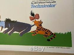 Winnie The Pooh Original UK Film Poster LINEN BACKED 1966 Disney Quad withcert