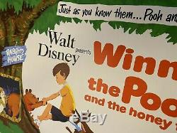 Winnie The Pooh Original UK Film Poster LINEN BACKED 1966 Disney Quad withcert