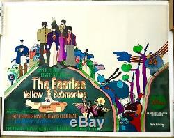 Yellow Submarine The Beatles U. K. Quad cinema vintage Film poster 1968