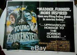 Young Frankenstein British Quad movie poster Mel Brooks famous comedy monsters