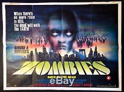Zombies Dawn of the Dead 1980 Original Movie Poster British Quad 30x40